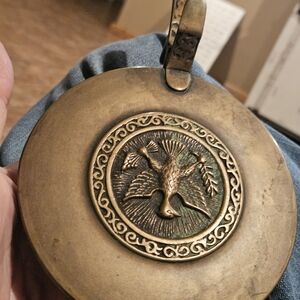 Vintage Brass Wall Hanging with Bird Design